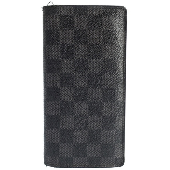 Louis Vuitton Long Damier Graphite Wallet Black Bifold Brazza Portefeuille - Picture 1 of 8